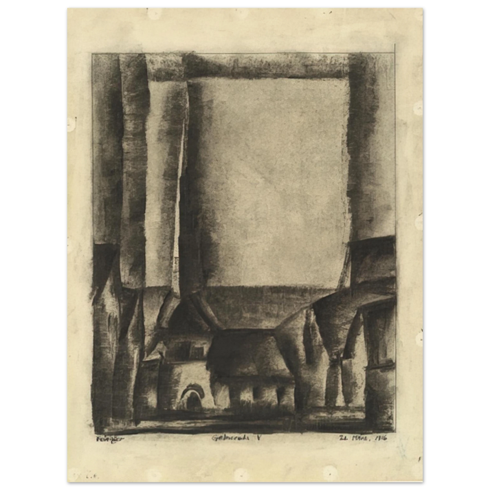 Lyonel Feininger - GELMERODA V 1916  75x100 cm / 30x40inches Fine Art Poster