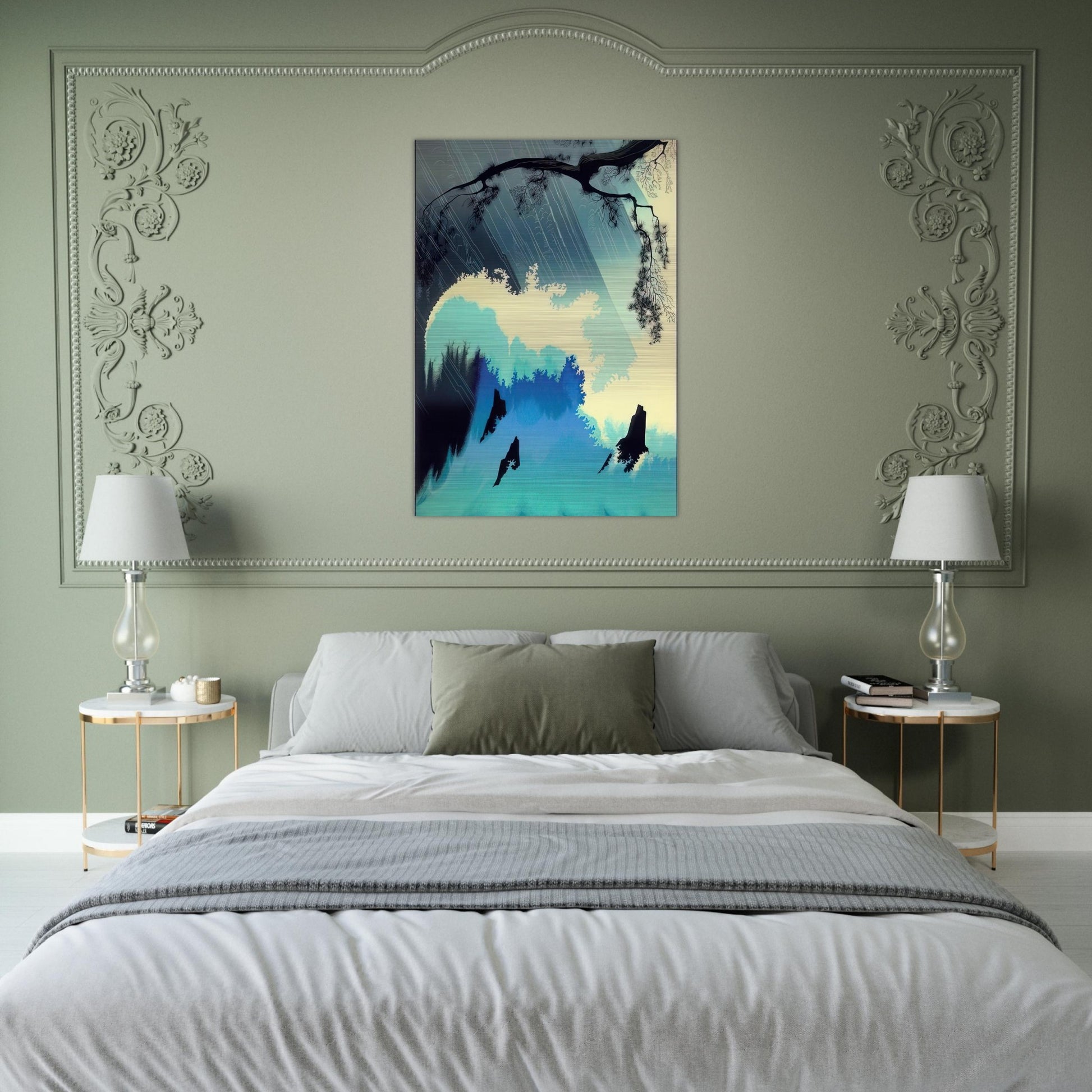 Ocean Splash - Eyvind Earle Brushed Aluminum Print - 70x100 cm / 28x40 inches | Eyvind Earle Aluminum Print | Eyvind Earle Prints