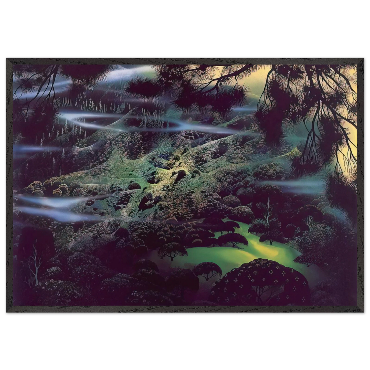 Symphonic Fantasy - Eyvind Earle 70x100 cm / 28x40 inches Framed Art Print – Black Wooden Frame