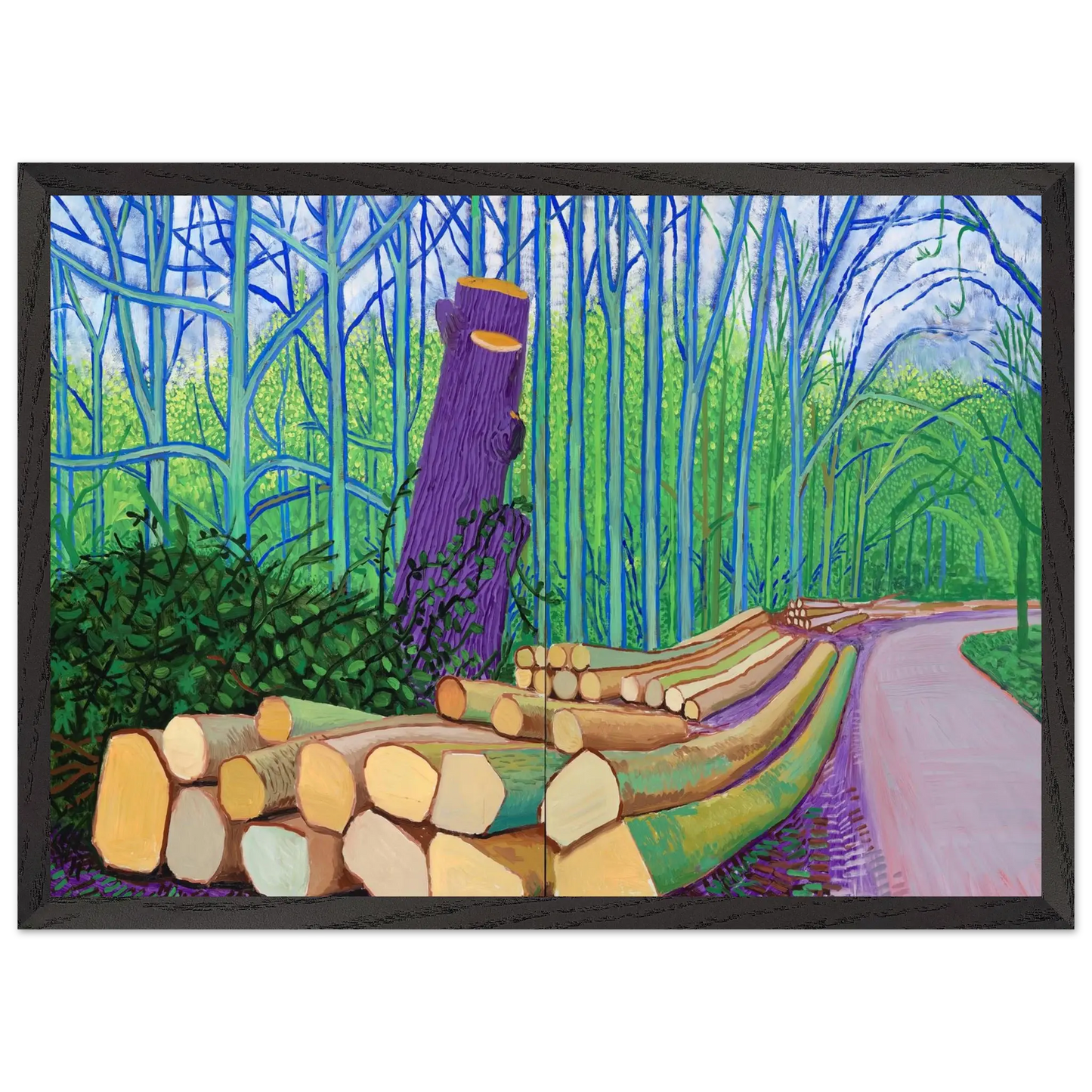 David Hockney - David Hockney Wall art - 60x80 cm / 24x32 Inches - Premium Wooden Framed Poster With Fine Art Paper - Black frame