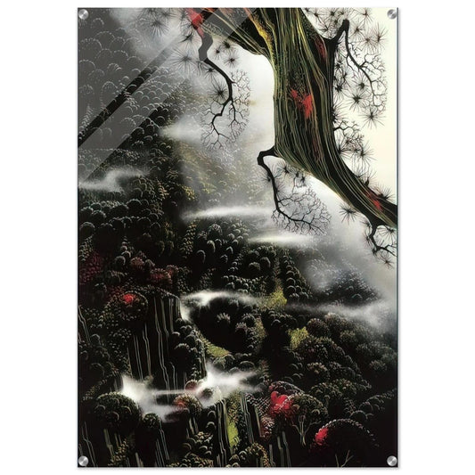 Wisps of Fog and Branch - Eyvind Earle Acrylic Print - 70x100 cm / 28x40″ inches