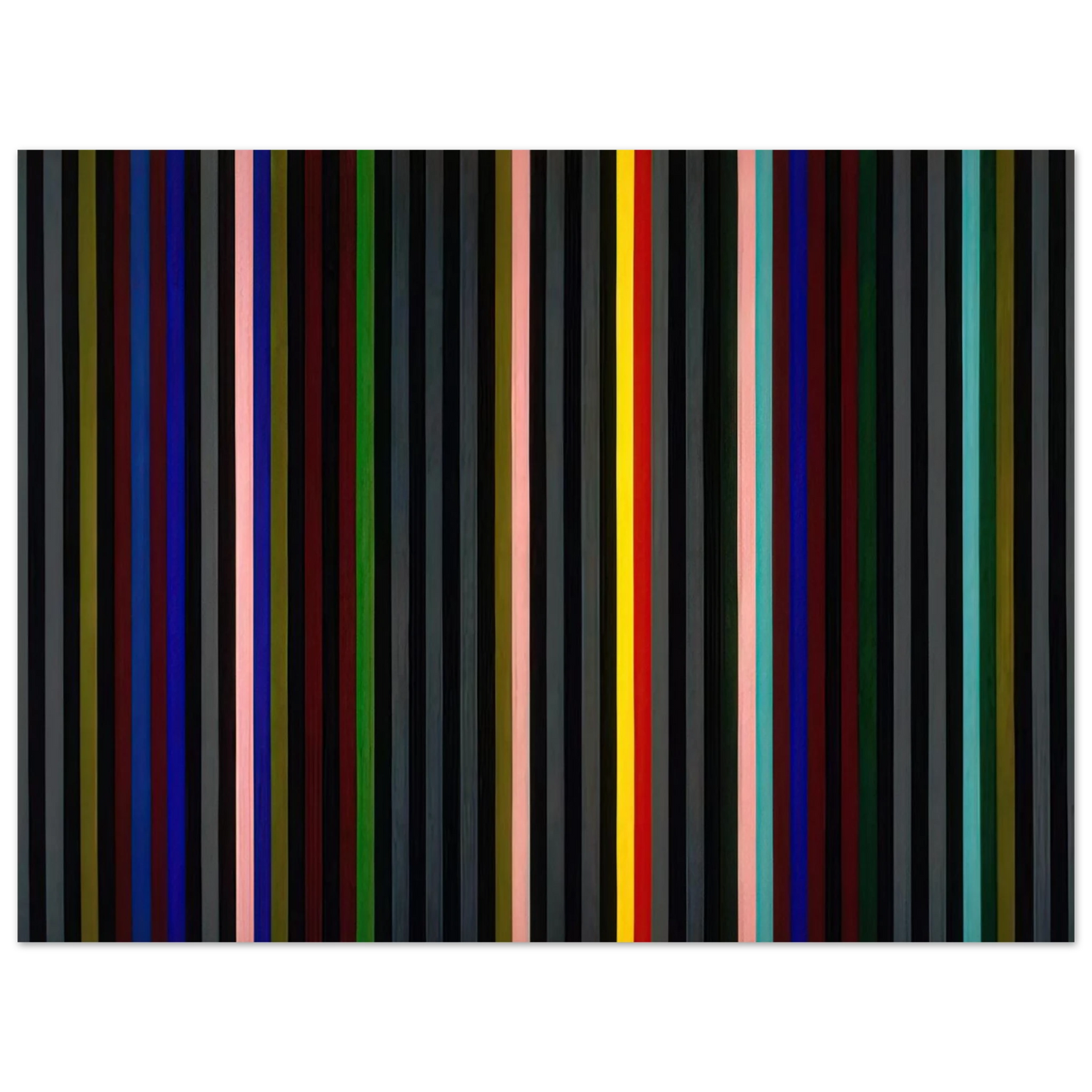 Gene Davis - Black Grey Beat - 1964  75x100 cm / 30x40inches Fine Art Poster