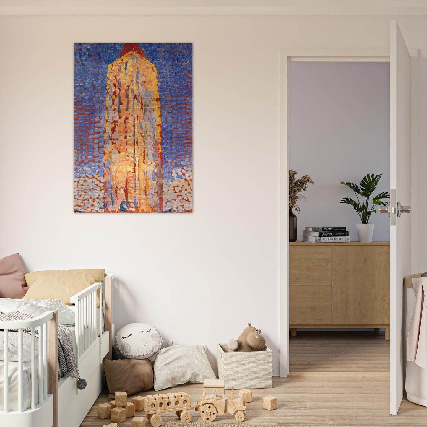 Lighthouse in Westkapelle - Piet Mondrian Brushed Aluminum Print - 70x100 cm / 28x40 inches | Piet Mondrian Aluminum Print | Piet Mondrian Prints