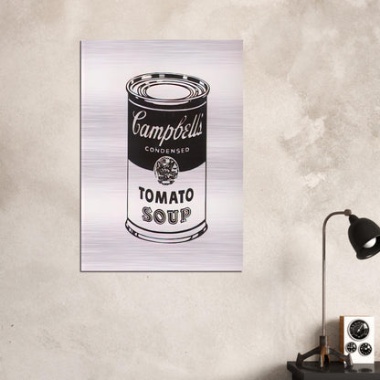 Campbell's Soup Can  Tomato -Retrospective Series - Andy Warhol Brushed Aluminum Print - 70x100 cm / 28x40 inches | Andy Warhol Aluminum Print | Andy Warhol Prints