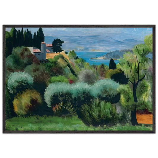 SANARY LANDSCAPE 1937 - Moise Kisling 70x100 cm / 28x40 inches Framed Art Print – Black Wooden Frame
