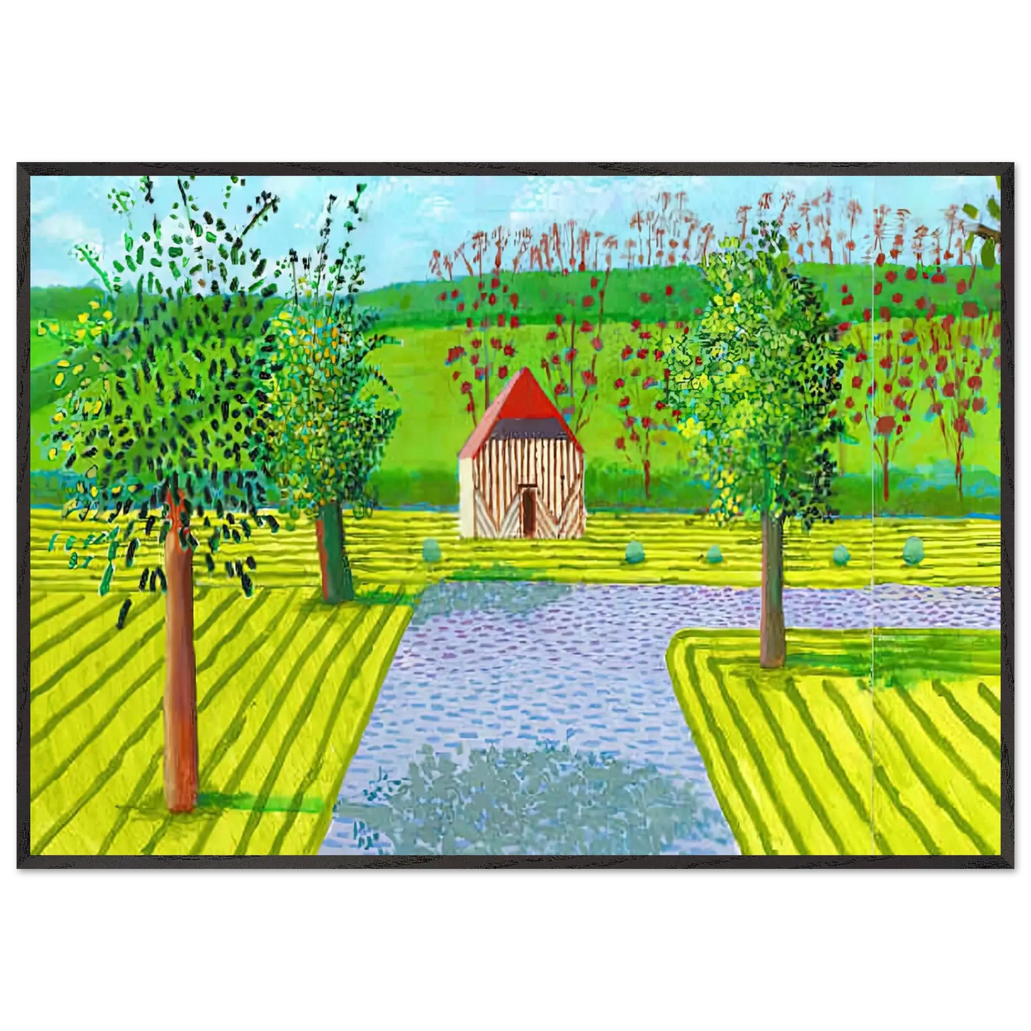 David Hockney - David Hockney Wall art - 40x50 cm / 16x20 Inches - Premium Wooden Framed Poster With Fine Art Paper - White frame