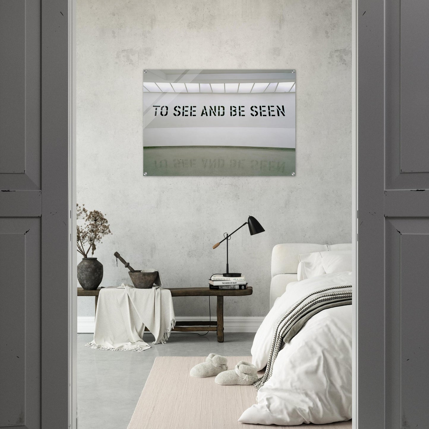 To See and Be Seen - 1972 - Lawrence Weiner Acrylic Print - 70x100 cm / 28x40″ inches | Lawrence Weiner Wall Art | Lawrence Weiner Prints