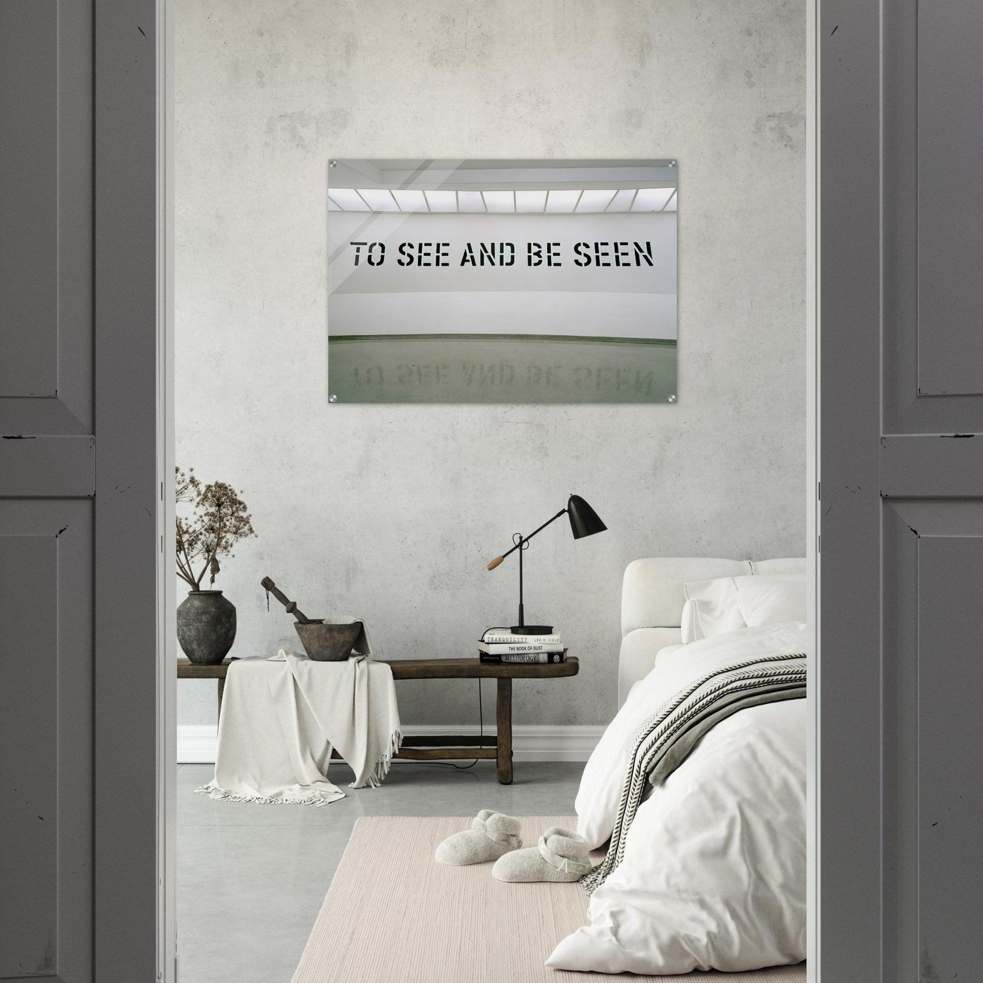 To See and Be Seen - 1972 - Lawrence Weiner Acrylic Print - 70x100 cm / 28x40″ inches | Lawrence Weiner Wall Art | Lawrence Weiner Prints