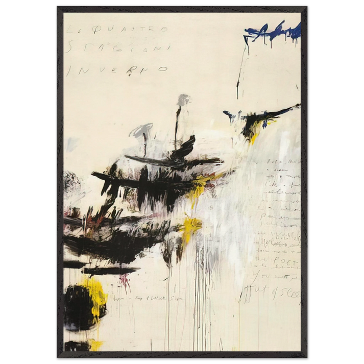 Quattro stagioni I Inverno - Cy Twombly 70x100 cm / 28x40 inches Framed Art Print – Black Wooden Frame