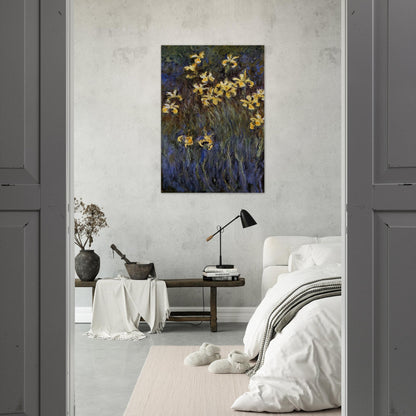 The Yellow Irises - claude monet Brushed Aluminum Print - 70x100 cm / 28x40 inches | claude monet Aluminum Print | claude monet Prints