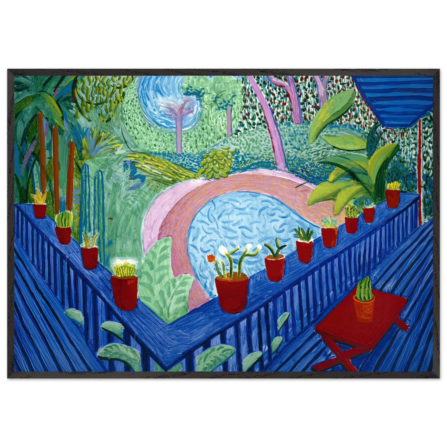 David Hockney - David Hockney Wall art - 60x80 cm / 24x32 inches - Premium Wooden Framed Poster With Fine Art Paper-canvas - Black frame
