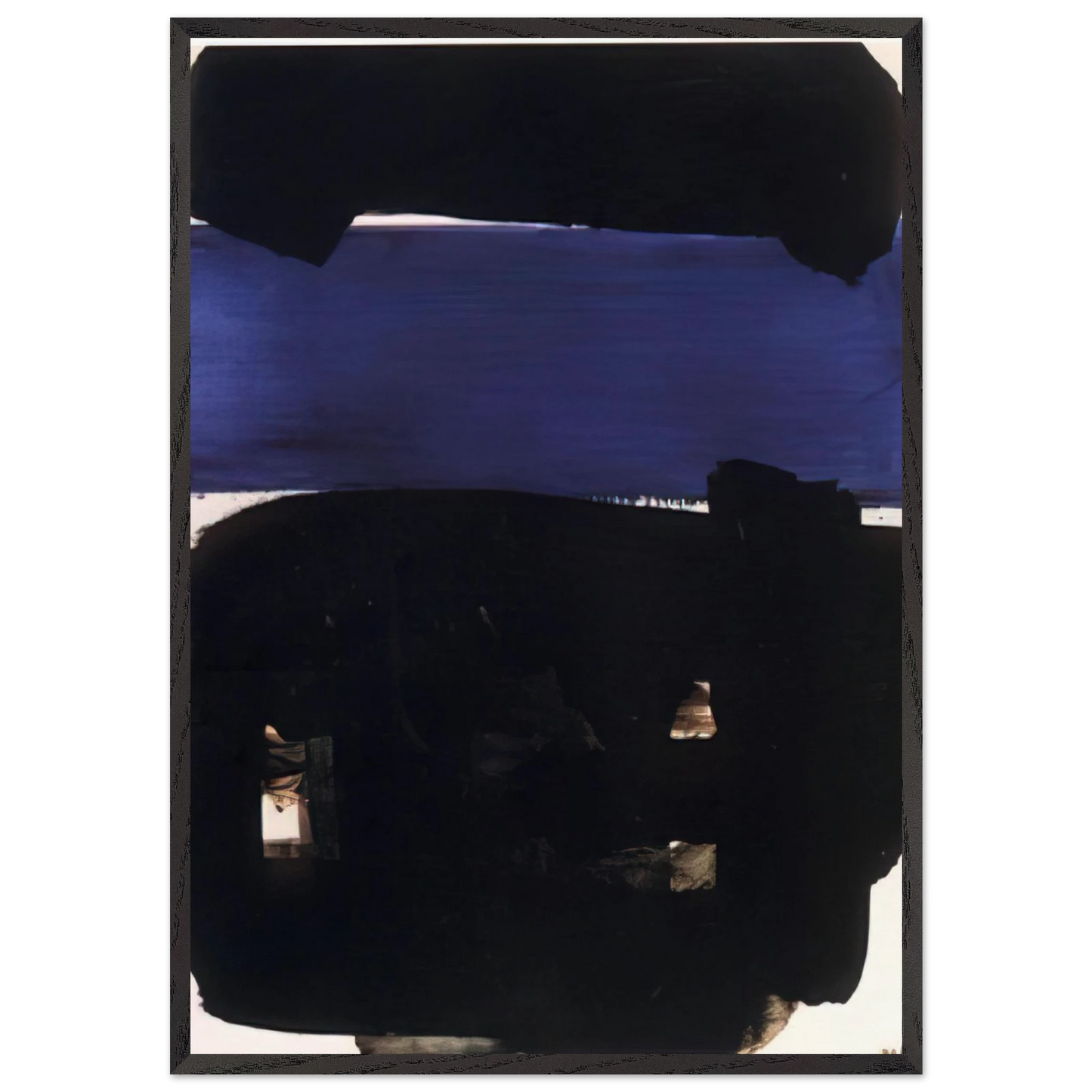 Peinture 23 Mai 1969 - 1969 - Pierre Soulages 70x100 cm / 28x40 inches Framed Art Print – Black Wooden Frame