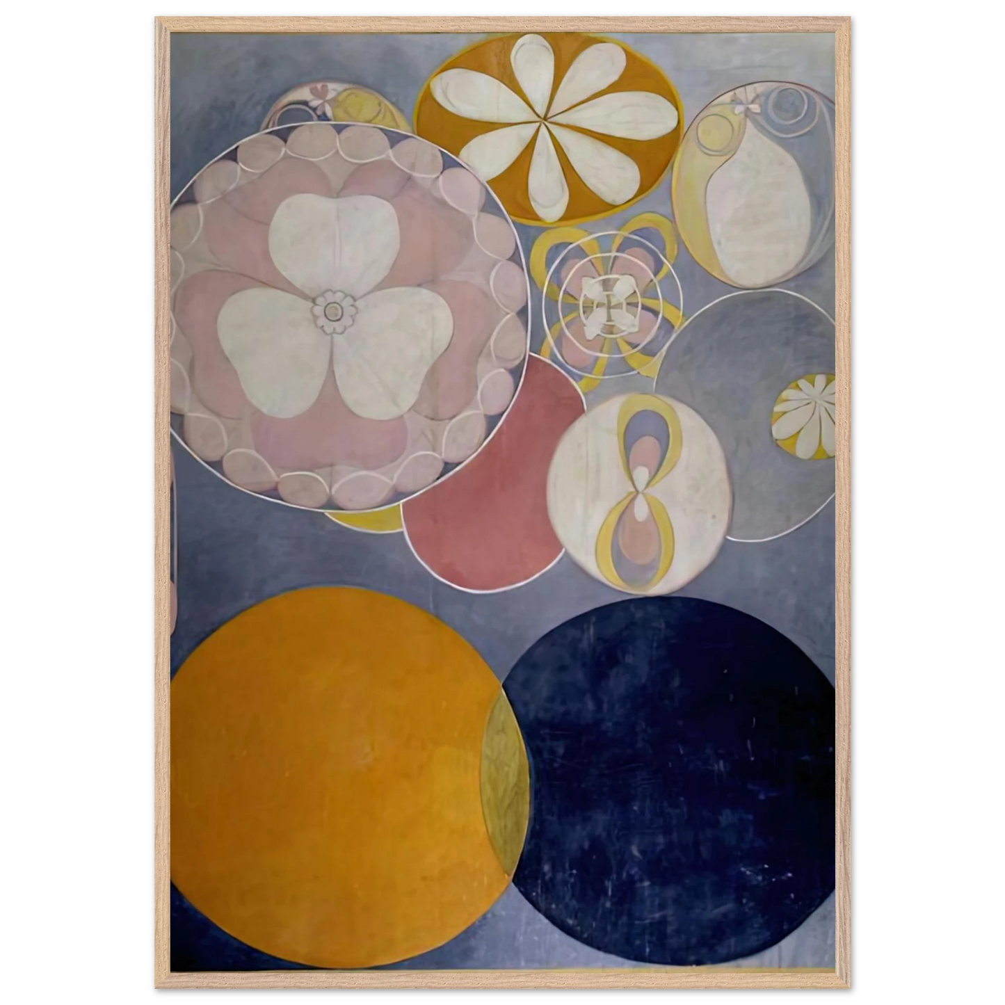Hilma af Klint - DE TIO ST RSTA N 2 BARNAALDERN 1907 Wall art - 27x35 cm / 11x14 inches - Premium Wooden Framed Poster With Fine Art Paper-canvas - Black frame