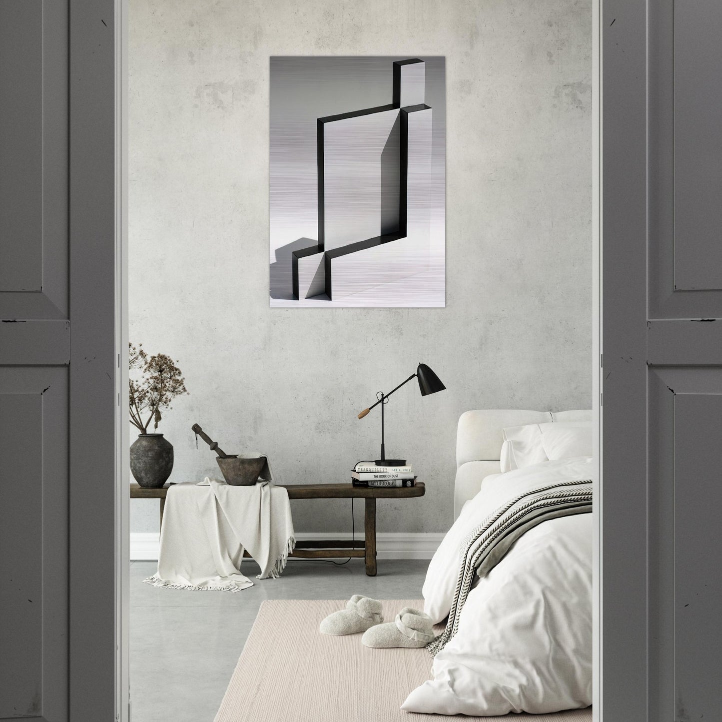 White and Black Sculpture - 1965 - Lygia Pape Brushed Aluminum Print - 70x100 cm / 28x40 inches | Lygia Pape Aluminum Print | Lygia Pape Prints
