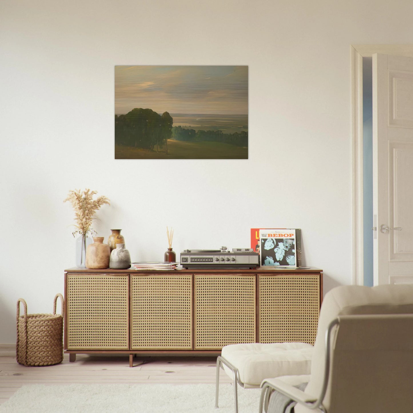 Eucalyptus Grove in a Vast Landscape - Tonalism - Xavier Martinez Brushed Aluminum Print - 70x100 cm / 28x40 inches | Xavier Martinez Aluminum Print | Xavier Martinez Prints