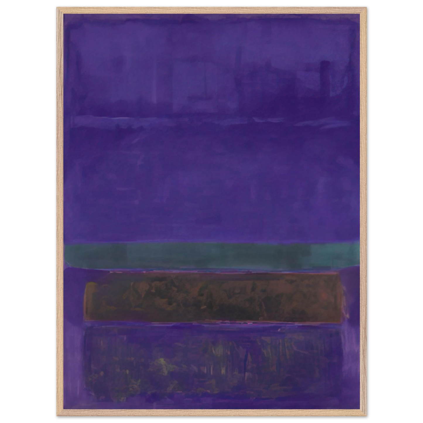 Mark Rothko - Untitled [Blue, Green, and Brown] - 1952 Wall Art - 60x80 cm / 24x32 inches - Premium Wooden Framed Poster With Fine Art Paper-canvas - Black frame