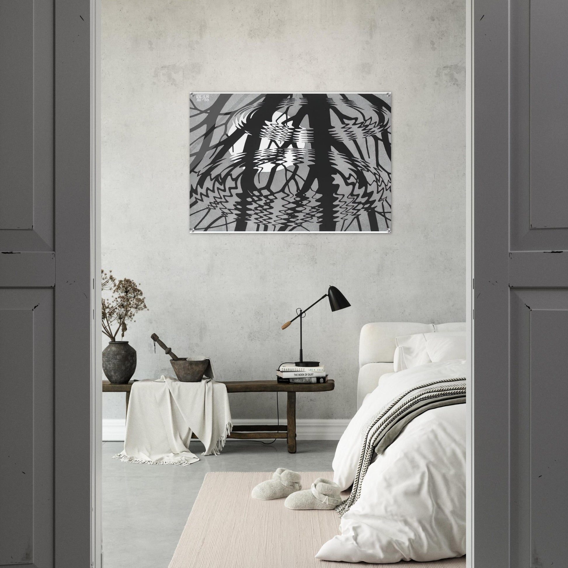 RIPPLED SURFACE - MC Escher Acrylic Print - 70x100 cm / 28x40″ inches | Maurits Cornelis Escher Prints