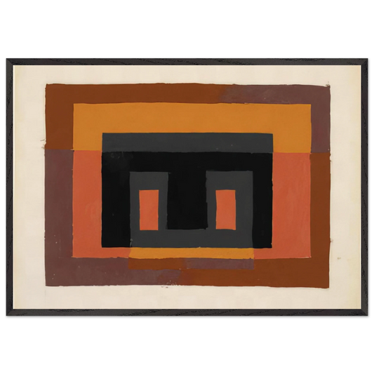 STUDY FOR VARIANT 1947 - Josef Albers 70x100 cm / 28x40 inches Framed Art Print – Black Wooden Frame