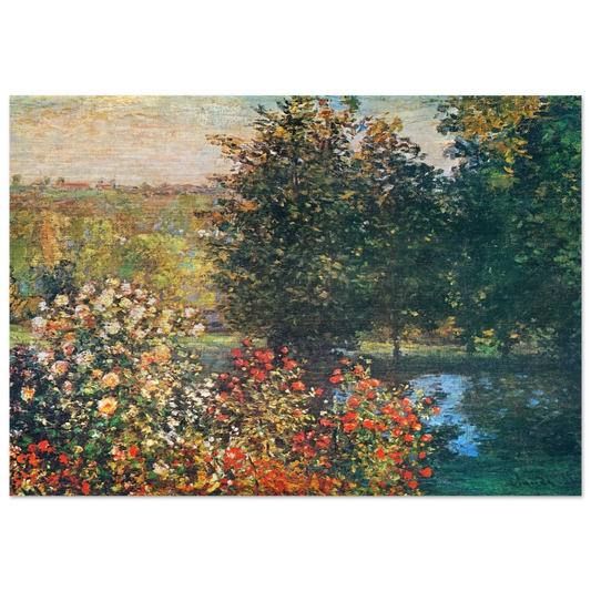 Roses in the Hoshede`s Garden at Montregon - claude monet Brushed Aluminum Print - 70x100 cm / 28x40 inches | claude monet Aluminum Print | claude monet Prints