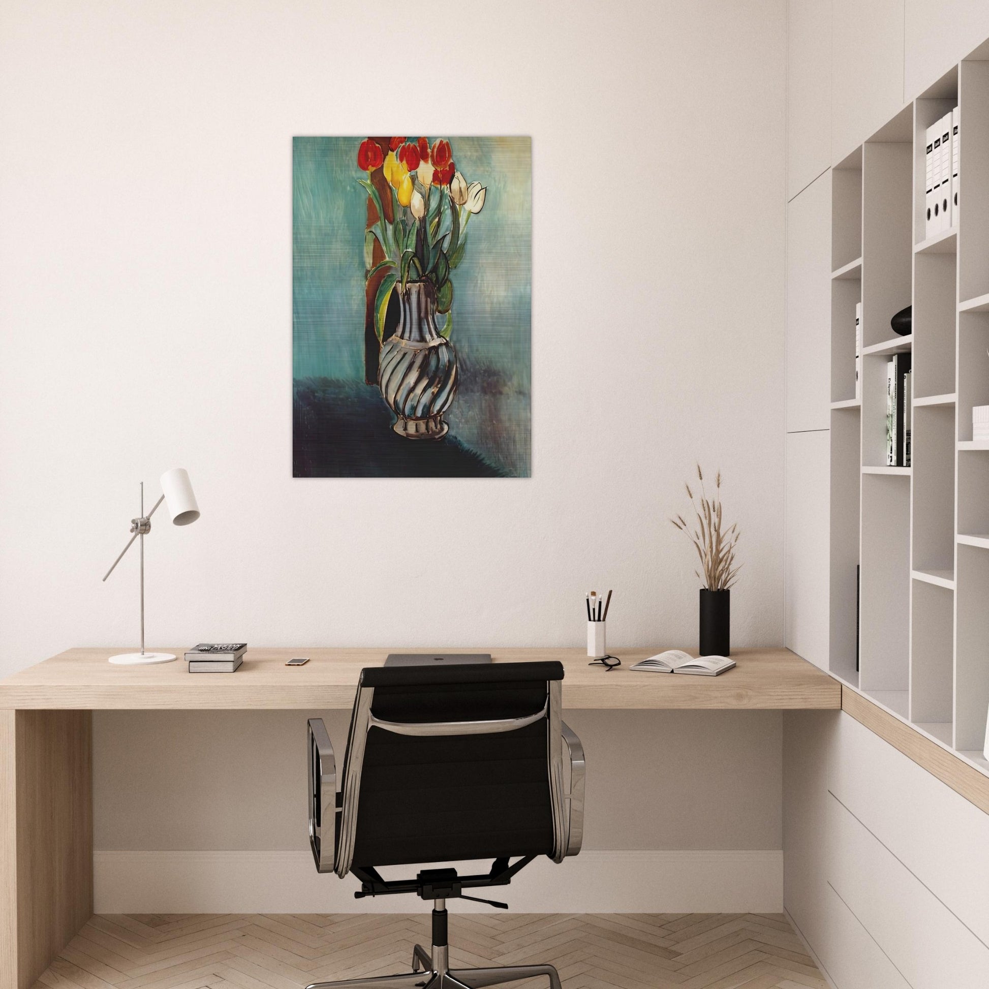 ME MYSELF STENDHAL VASE OF TULIPS 1914 - Henri Matisse Brushed Aluminum Print - 70x100 cm / 28x40 inches | Henri Matisse Aluminum Print | Henri Matisse Prints