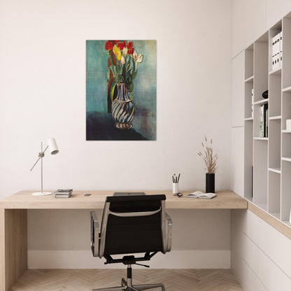 ME MYSELF STENDHAL VASE OF TULIPS 1914 - Henri Matisse Brushed Aluminum Print - 70x100 cm / 28x40 inches | Henri Matisse Aluminum Print | Henri Matisse Prints