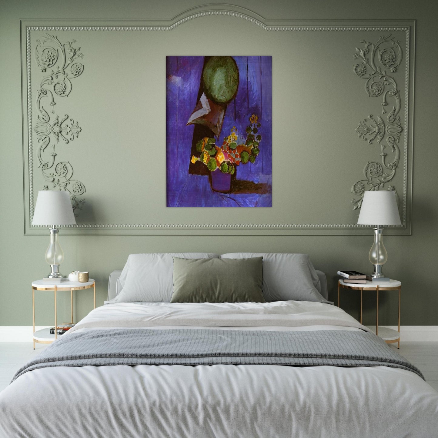 FLOWERS AND CERAMIC PLATE - Henri Matisse Brushed Aluminum Print - 70x100 cm / 28x40 inches | Henri Matisse Aluminum Print | Henri Matisse Prints