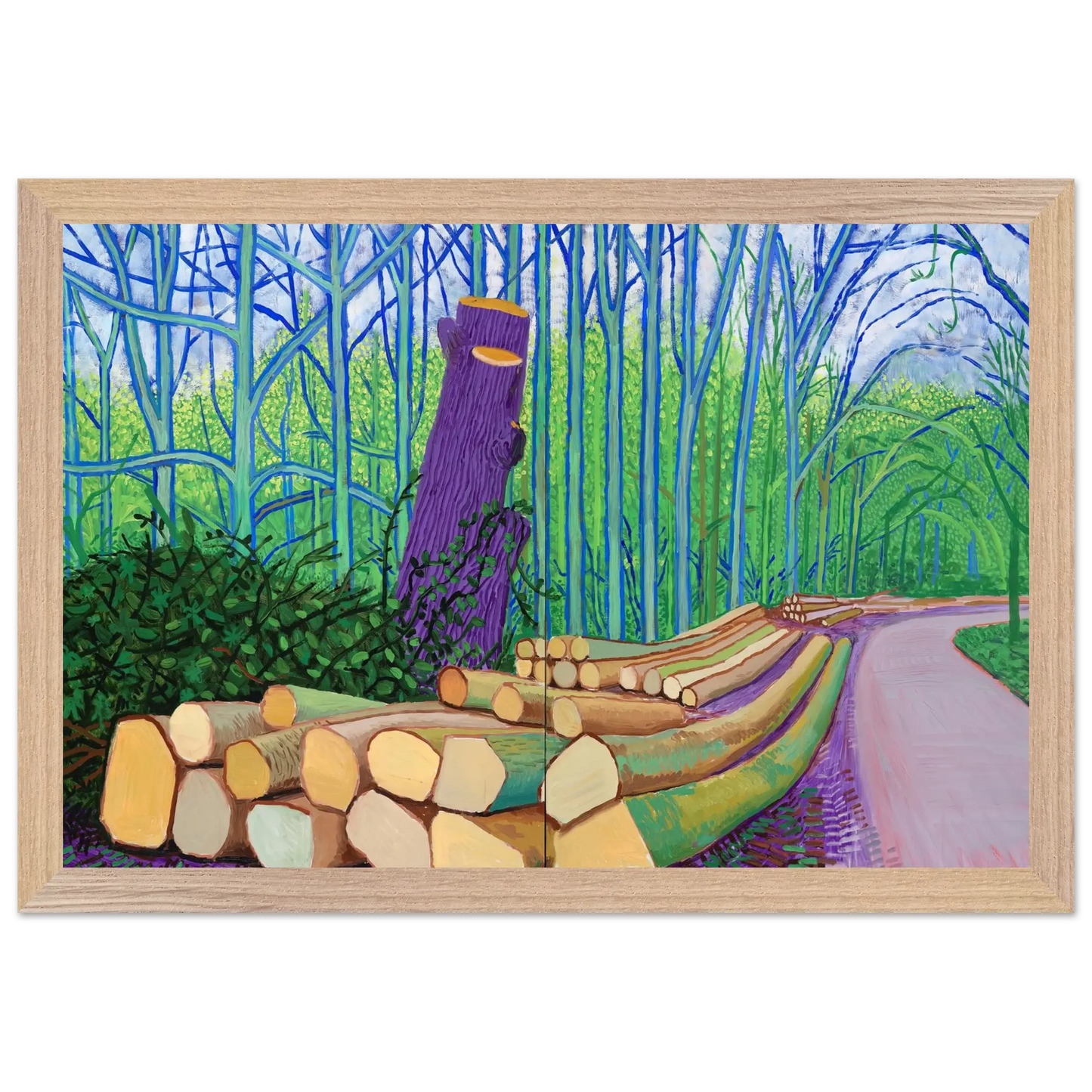 David Hockney - David Hockney Wall art - A3 (29.7 x 42  cm) - Premium Wooden Framed Poster With Fine Art Paper - White frame
