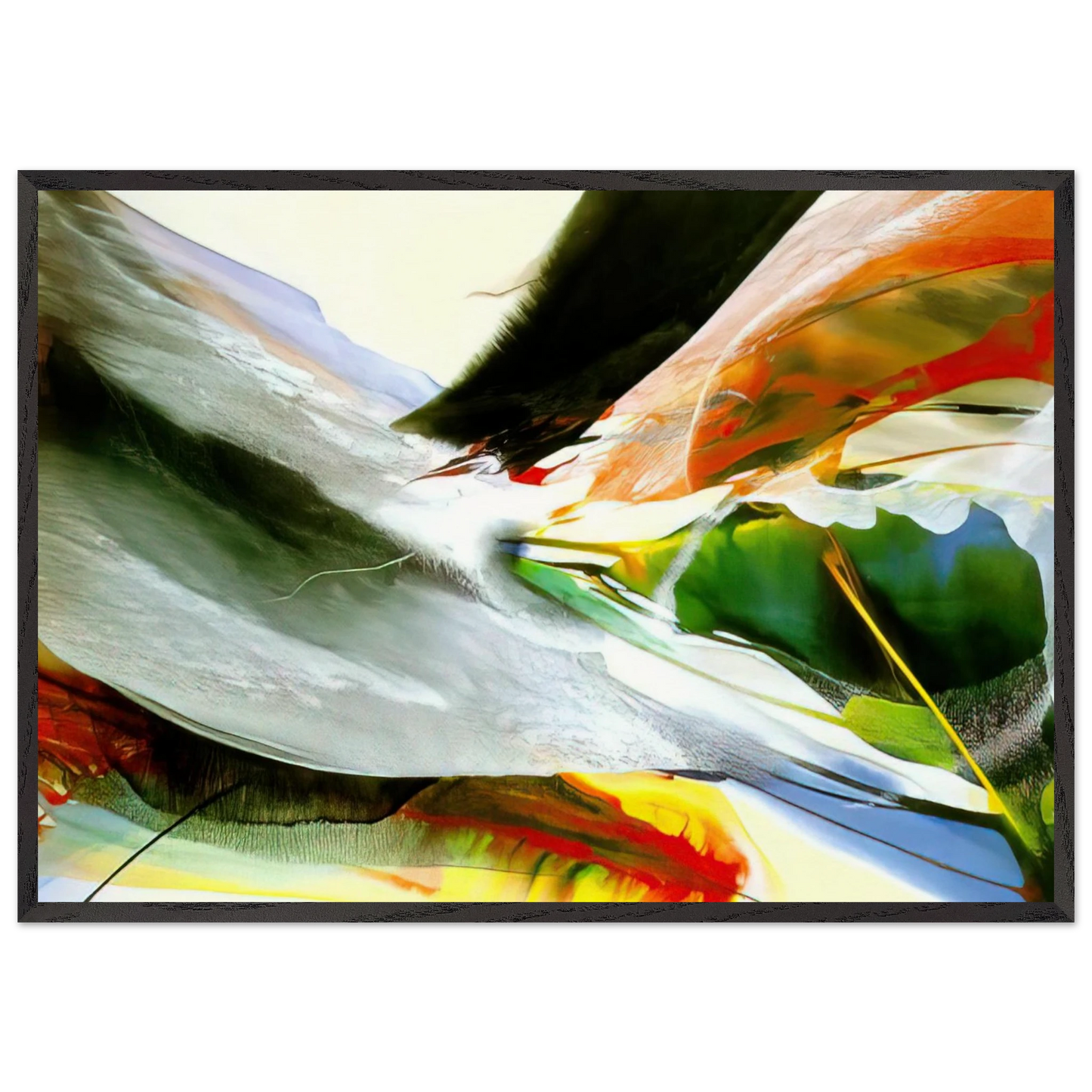 Side of St George - 1968 - Paul Jenkins 70x100 cm / 28x40 inches Framed Art Print – Black Wooden Frame