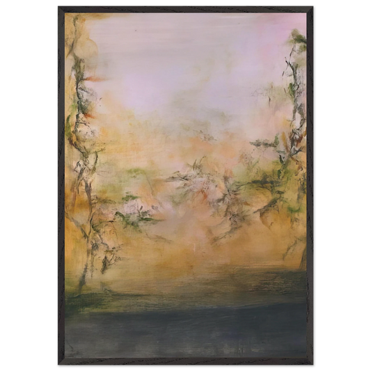 25 5 2001 2001 - Zao Wou-Ki 70x100 cm / 28x40 inches Framed Art Print – Black Wooden Frame