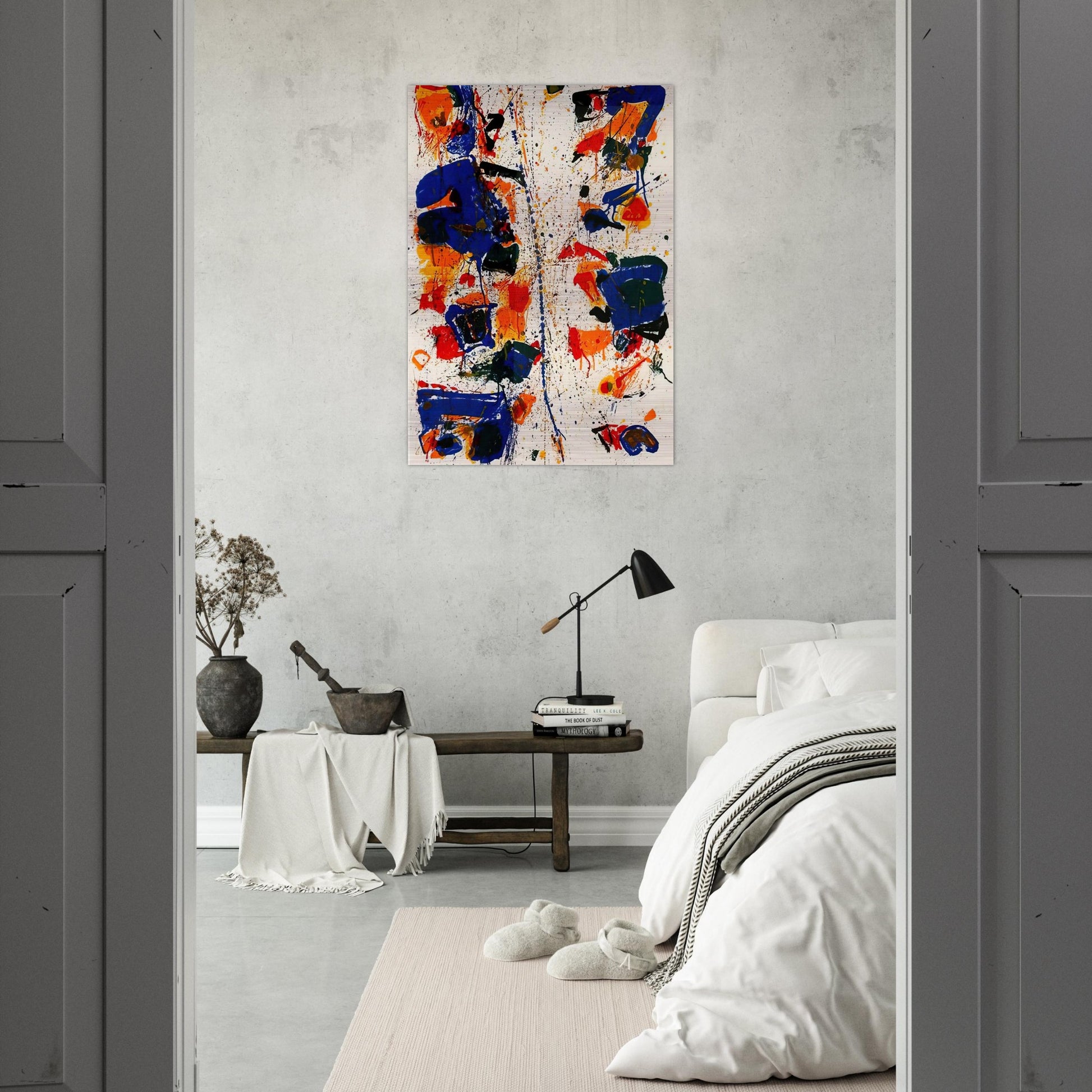 The White Line - Sam Francis Brushed Aluminum Print - 70x100 cm / 28x40 inches | Sam Francis Aluminum Print | Sam Francis Prints