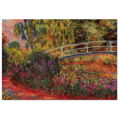 The Japanese Bridge The Water-Lily Pond, Water Irises - claude monet Brushed Aluminum Print - 70x100 cm / 28x40 inches | claude monet Aluminum Print | claude monet Prints