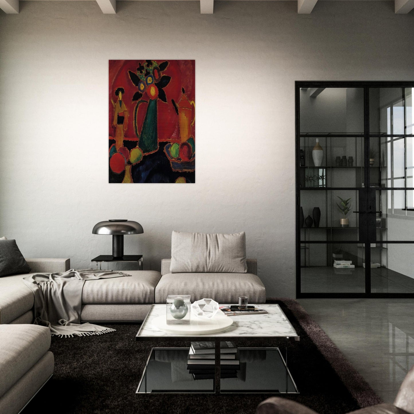 JAPANESE FLOWER 1913 - Alexej von Jawlensky Brushed Aluminum Print - 70x100 cm / 28x40 inches | Alexej von Jawlensky Aluminum Print | Alexej von Jawlensky Prints
