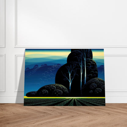 Even Tide - Eyvind Earle Brushed Aluminum Print - 70x100 cm / 28x40 inches | Eyvind Earle Aluminum Print | Eyvind Earle Prints