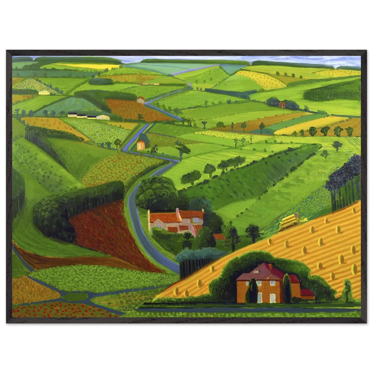 David Hockney - David Hockney Wall art - 70x100 cm / 28x40 Inches - Premium Wooden Framed Poster With Fine Art Paper - White frame