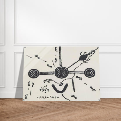 NGARLU LOVE STORY - 1994 - Clifford Possum Tjapaltjarri Acrylic Print - 70x100 cm / 28x40″ inches | Clifford Possum Tjapaltjarri Wall Art | Clifford Possum Tjapaltjarri Prints