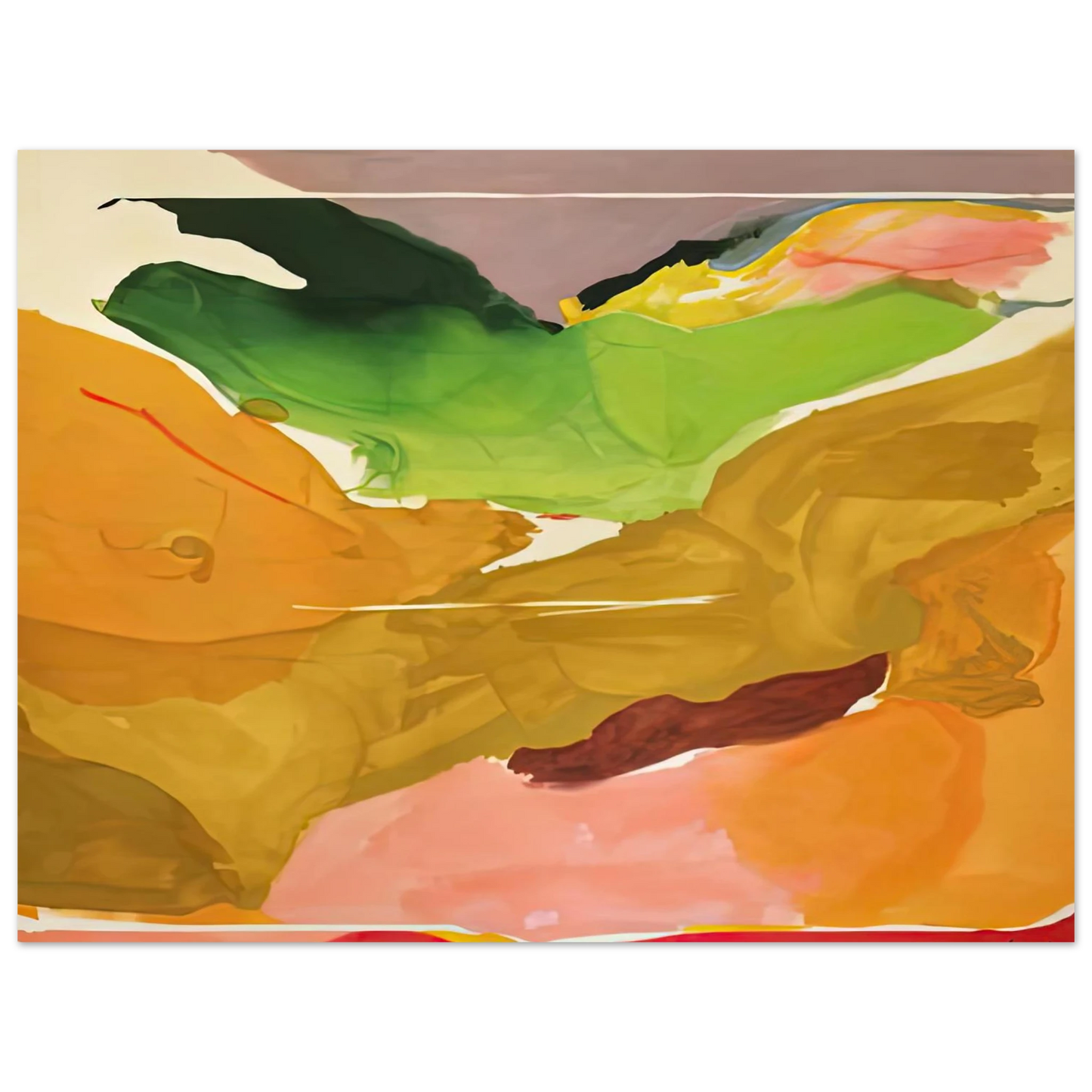 Helen Frankenthaler - Nature Abhors a Vacuum, 1973- Wall Art - 21x29.7 cm / 8x12" - Premium Wooden Framed Poster With Fine Art Paper-canvas - Wood frame