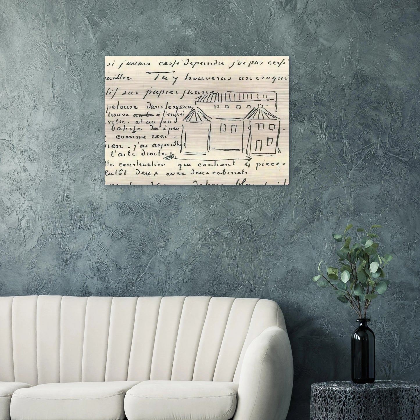 Vincent's House - Vincent van Gogh Brushed Aluminum Print - 70x100 cm / 28x40 inches | Vincent van Gogh Aluminum Print | Vincent van Gogh Prints
