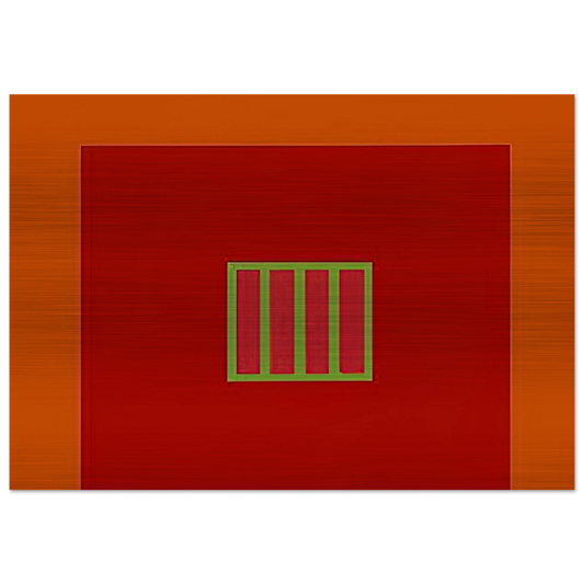 Day-Glo Prison - 1982 - Peter Halley Brushed Aluminum Print - 70x100 cm / 28x40 inches | Peter Halley Aluminum Print | Peter Halley Prints