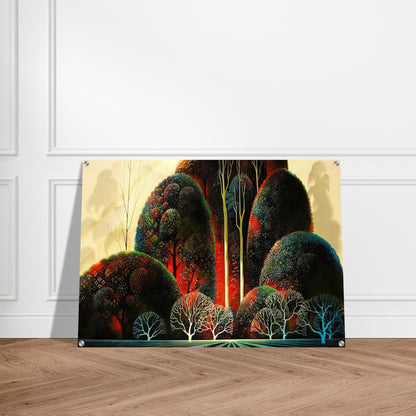 California Orchid - Eyvind Earle Acrylic Print - 70x100 cm / 28x40″ inches