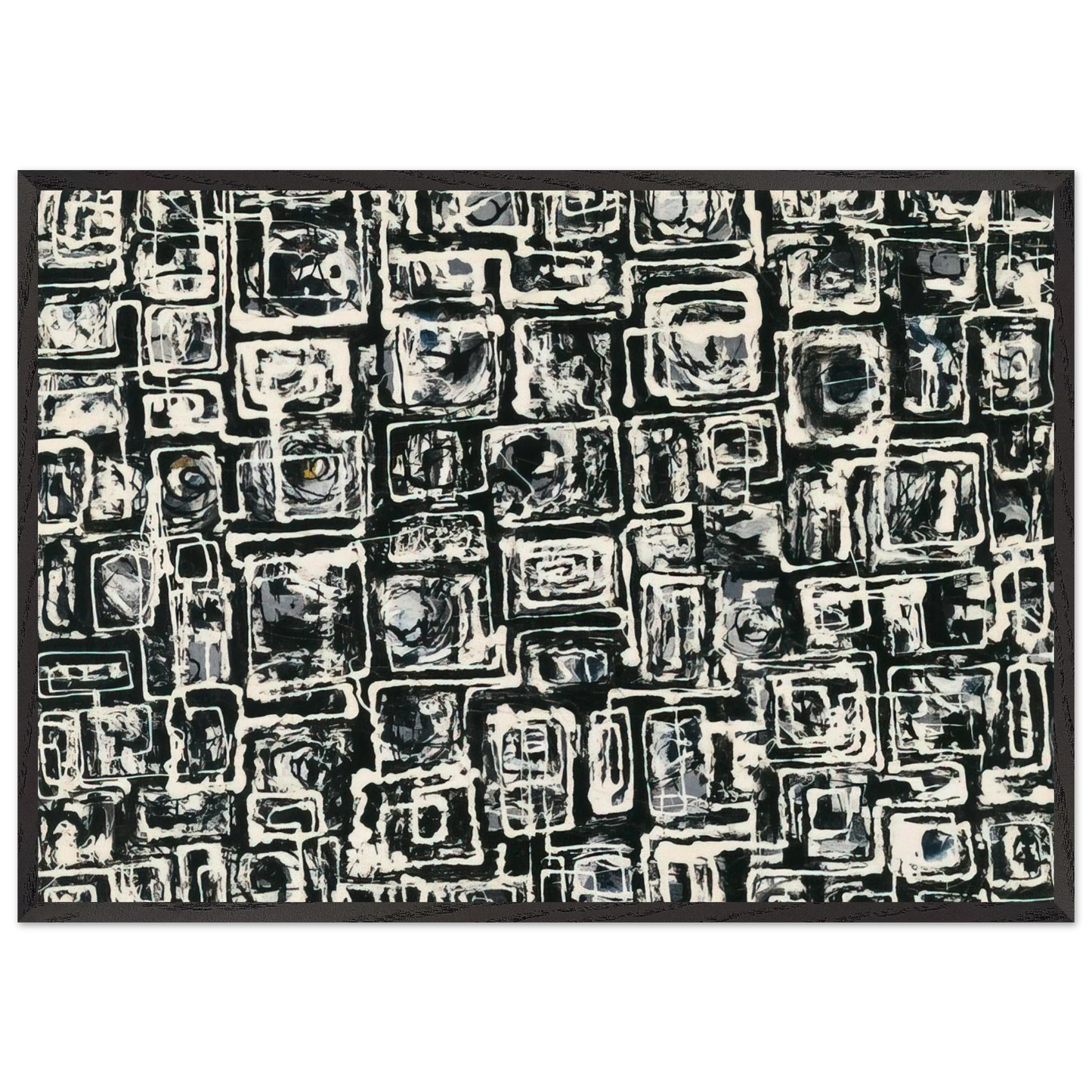 White Squares - Lee Krasner 70x100 cm / 28x40 inches Framed Art Print – Black Wooden Frame