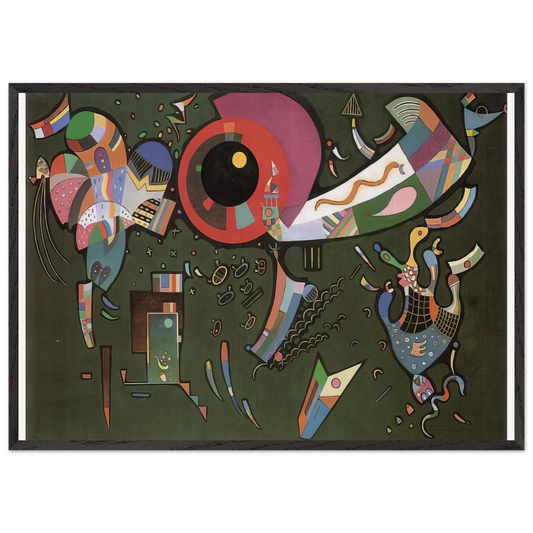 AROUND THE CIRCLE 1940 - Wassily Kandinsky 70x100 cm / 28x40 inches Framed Art Print – Black Wooden Frame