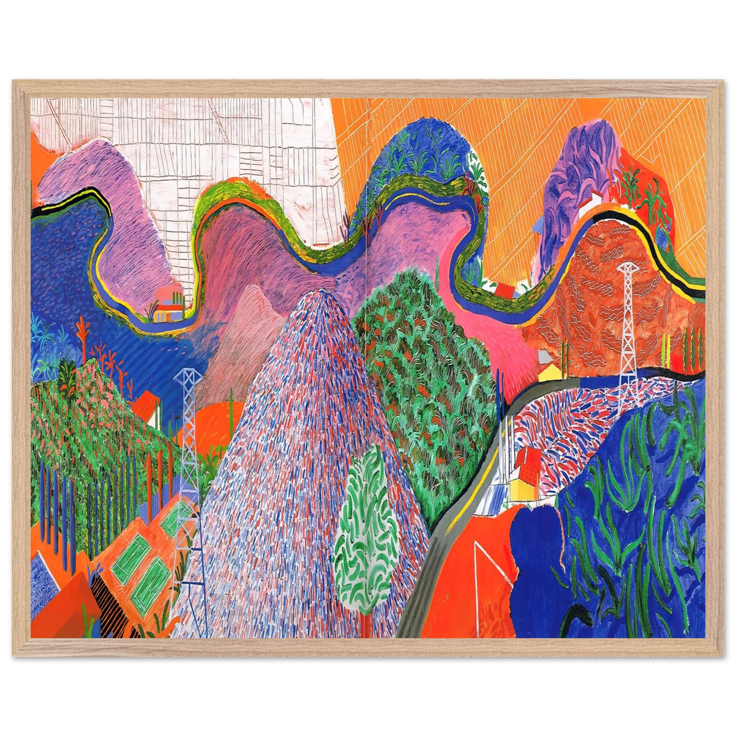 David Hockney - David Hockney Wall art - 13x18 cm / 5x7 inches - Premium Wooden Framed Poster With Fine Art Paper-canvas - White frame