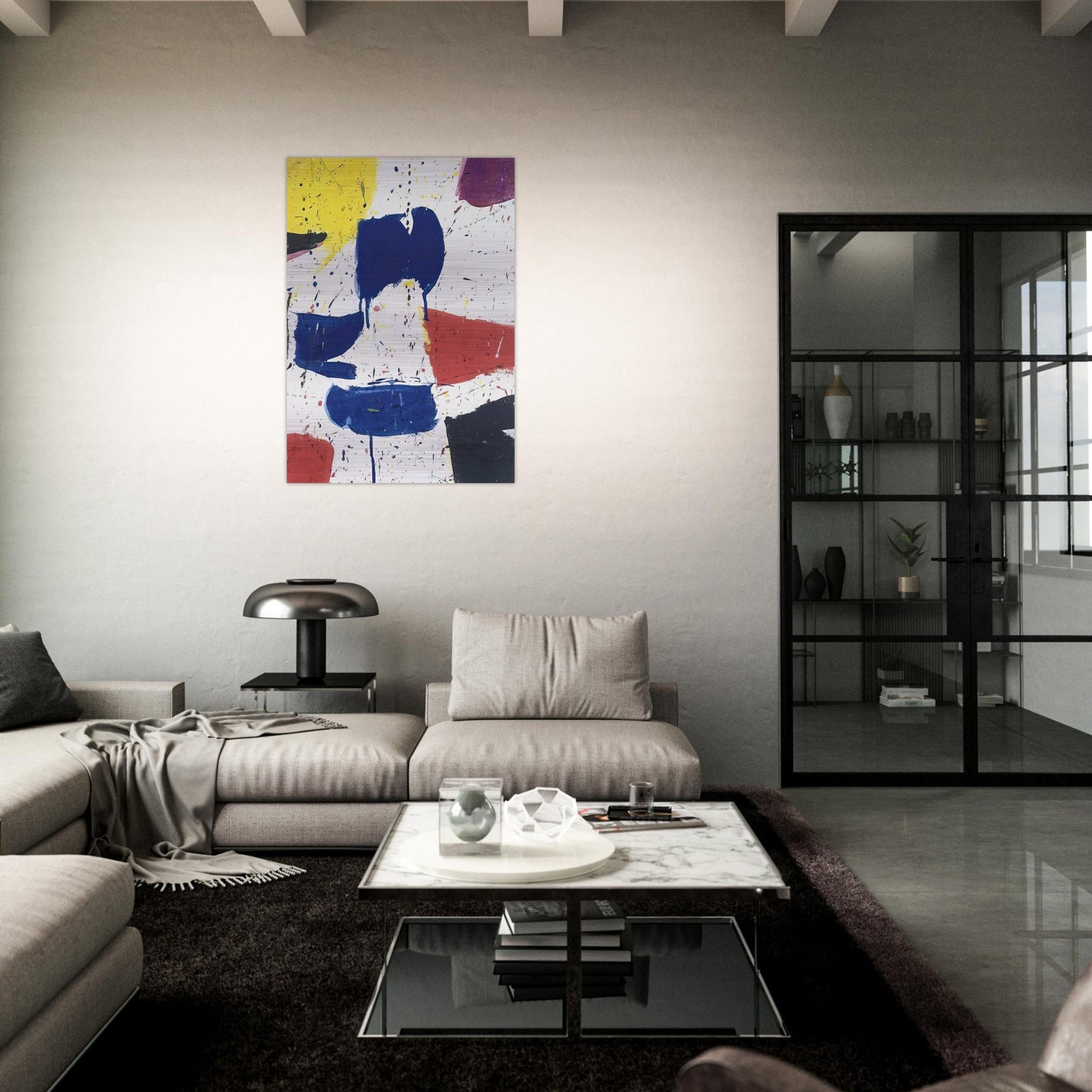 Emblem 8  1 - Sam Francis Brushed Aluminum Print - 70x100 cm / 28x40 inches | Sam Francis Aluminum Print | Sam Francis Prints