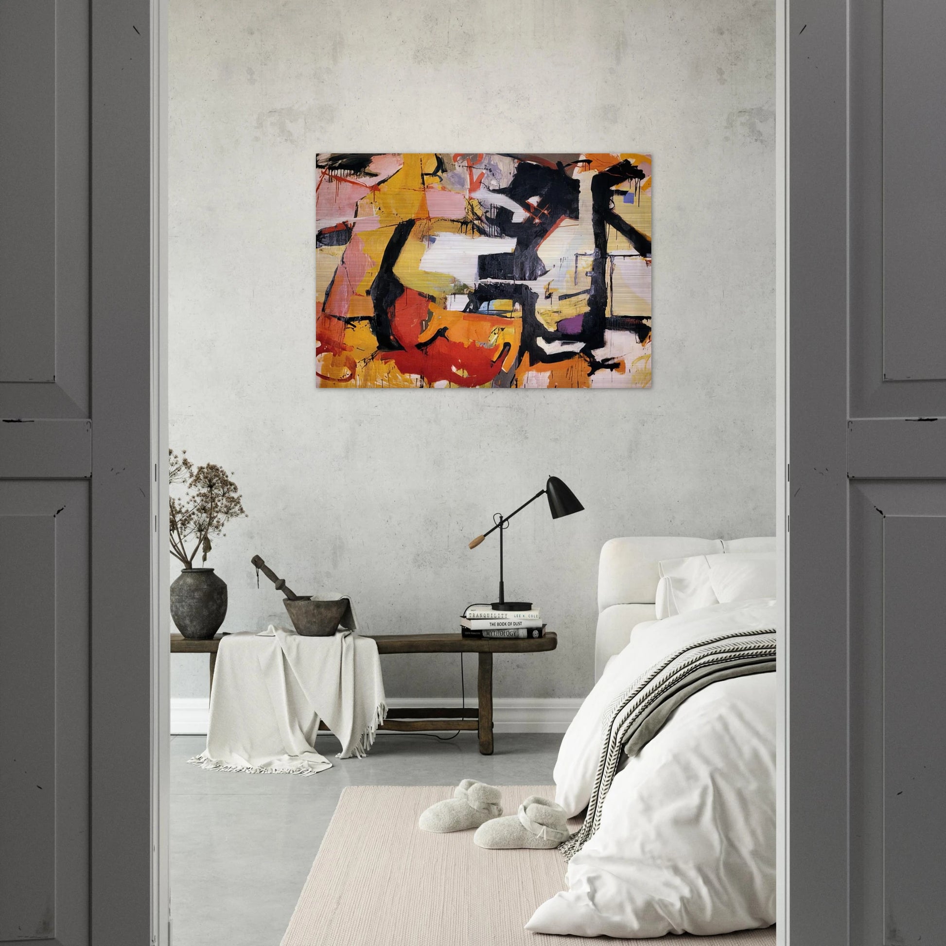ABSTRACT FORCE HOMAGE TO FRANZ KLINE 1952 - Audrey Flack Brushed Aluminum Print - 70x100 cm / 28x40 inches | Audrey Flack Aluminum Print | Audrey Flack Prints