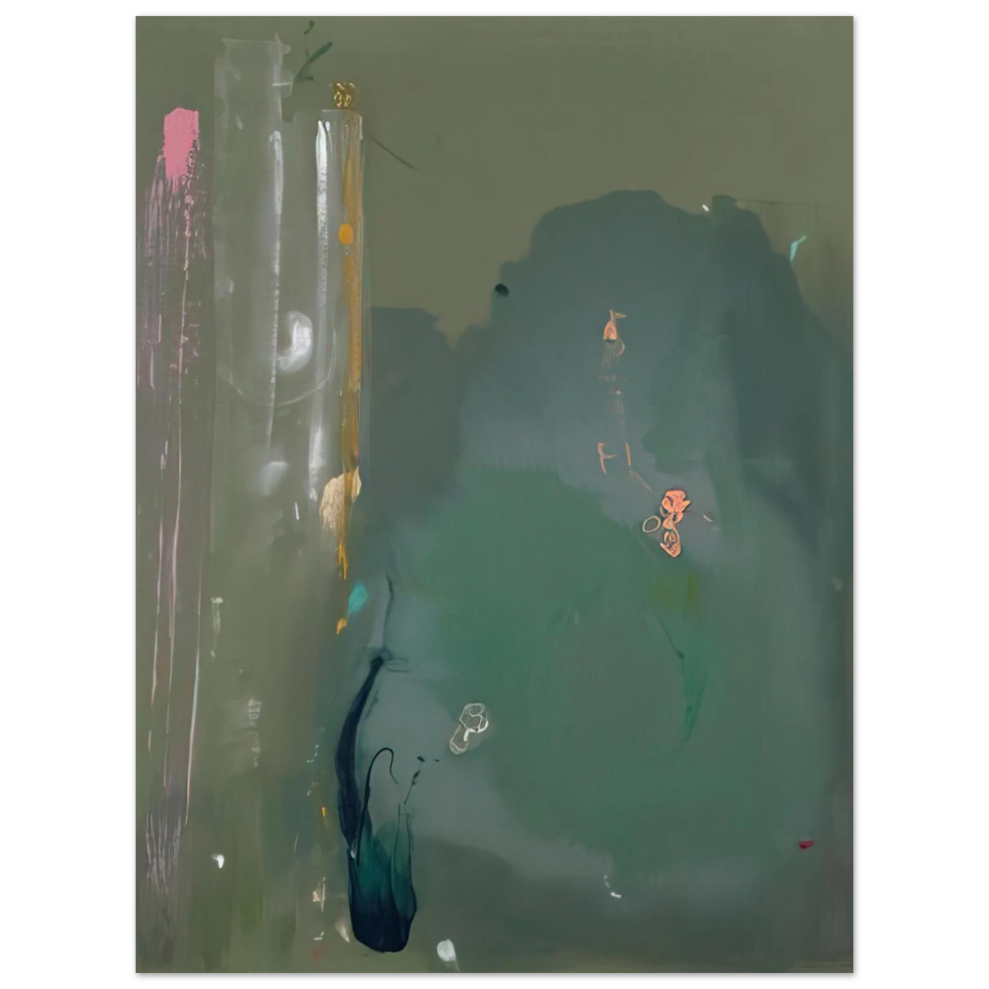 Helen Frankenthaler - CÃƒÆ’Ã‚Â´te d Argent - 1980 Wall art - 60x80 cm / 24x32 inches - Premium Wooden Framed Poster With Fine Art Paper-canvas - Black frame