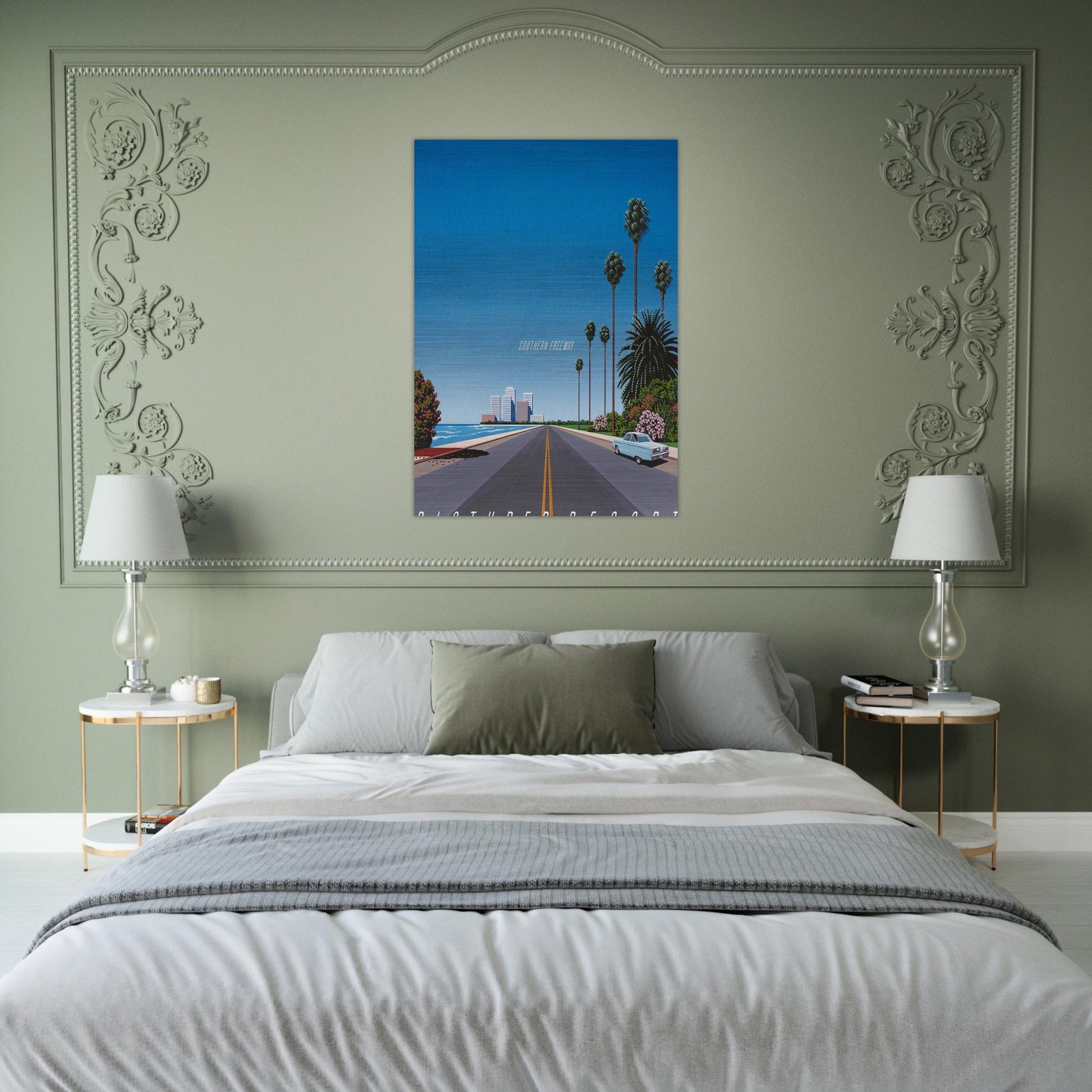 Southern Freeway Pictured Resort - Hiroshi Nagai Brushed Aluminum Print - 70x100 cm / 28x40 inches | Hiroshi Nagai Aluminum Print | Hiroshi Nagai Prints