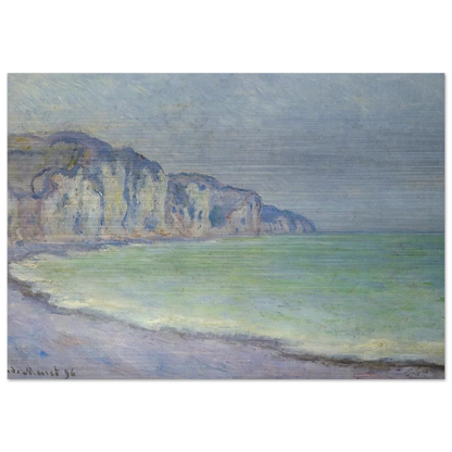 Cliff at Pourville 2 - claude monet Brushed Aluminum Print - 70x100 cm / 28x40 inches | claude monet Aluminum Print | claude monet Prints