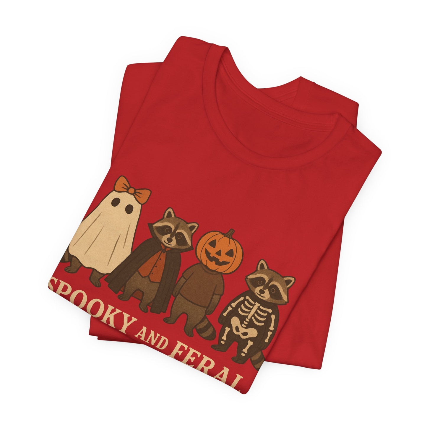 Camiseta de mapache espeluznante, divertida camiseta gráfica de Halloween, bonita camiseta vintage de otoño, moderna camiseta de Halloween para mujer, camiseta de mapache salvaje