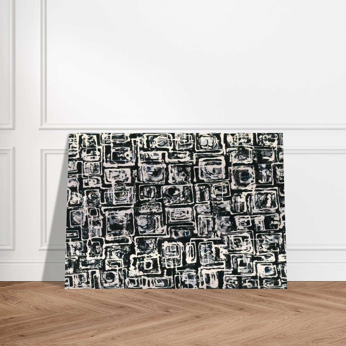 White Squares - Lee Krasner Brushed Aluminum Print - 70x100 cm / 28x40 inches | Lee Krasner Aluminum Print | Lee Krasner Prints