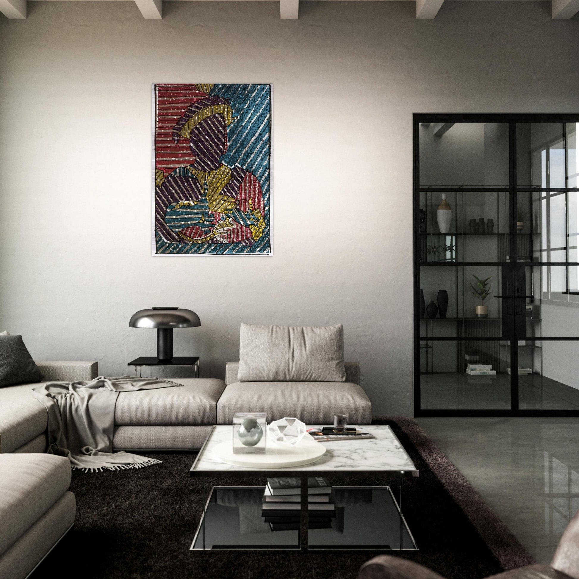 AFTER HOLBEIN - Jasper Johns Brushed Aluminum Print - 70x100 cm / 28x40 inches | Jasper Johns Aluminum Print | Jasper Johns Prints